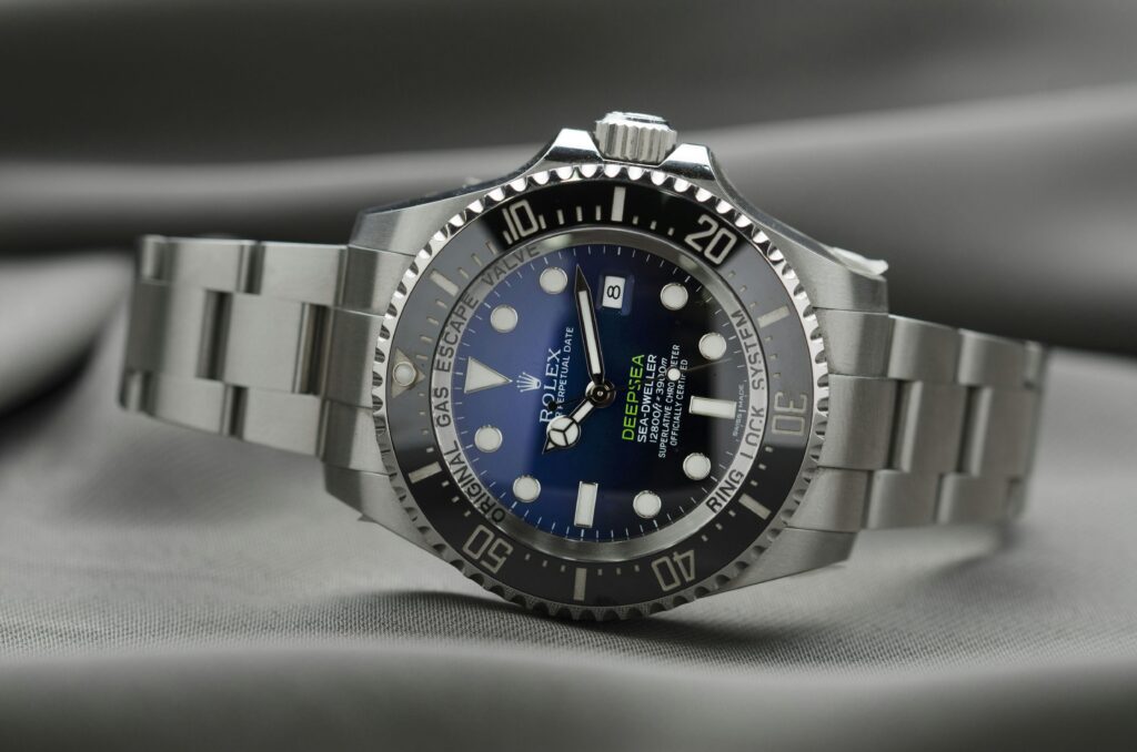 High-end Rolex wristwatch showcasing precision engineering and luxury design.